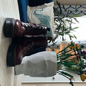 Dr. Martens Burgundy Leather Boots